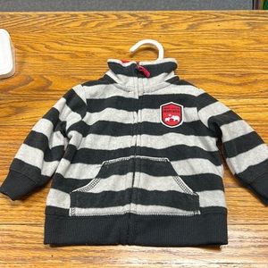 ❤️5/$25❤️2/$15❤️ CARTER’S | blk/grey fleece zip up hoodie jacket
